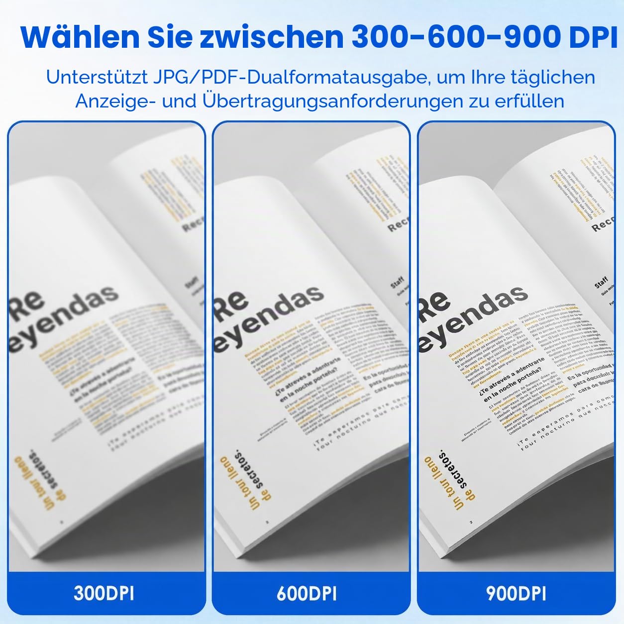 Handscanner Dokumentenscanner, A4 900 DPI Hohe Auflösung Farbfoto Portable Scanner, JPG/PDF Format USB 2.0 Mobiler Scanner Tragbarer Dokumentenscanner für Dokumente Quittungen Fotos (Schwarz) | Hohe Auflösung Portable Scanner USB 2.0 Mobiler Scanner Tragb
