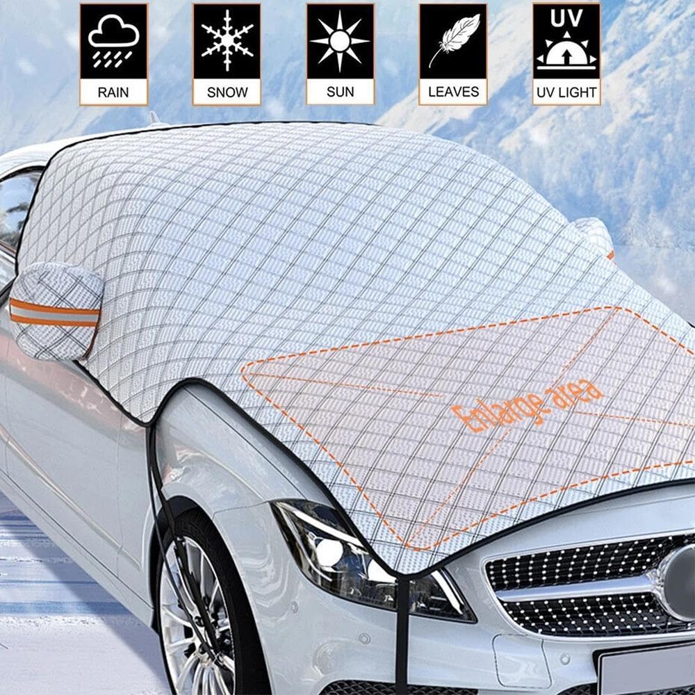 Couverture De Neige Extra Large pour Pare-Brise Voiture, 7 Couches Épaisses, Protection Contre La, Anti-Gel, Pare-Soleil d'hiver Hiver Bâche Voiture