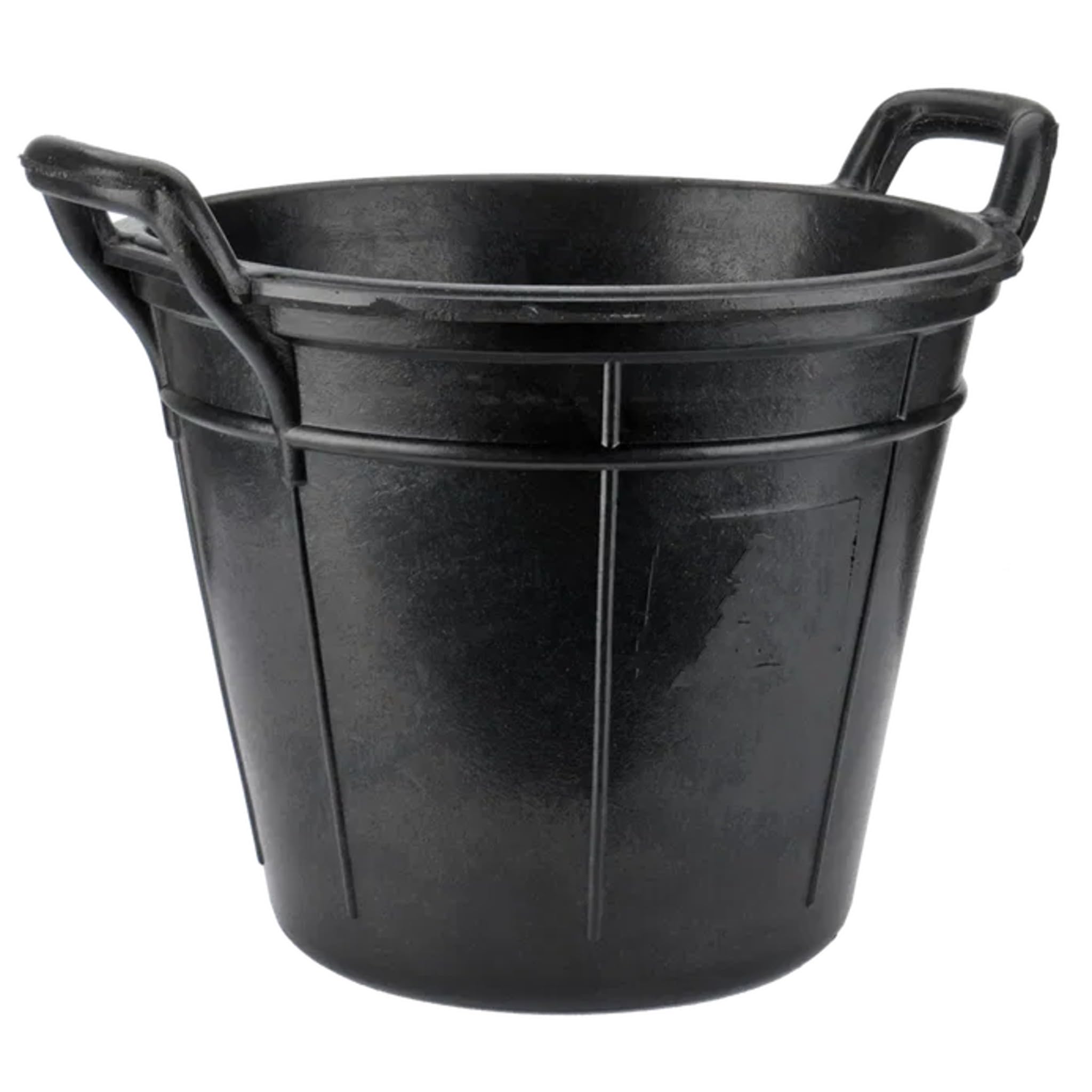 Bricoloco Cubo goma multiusos de caucho reciclado 18 litros. Capazo de goma con dos asas altura 290 mm y boca de 360 mm (5)