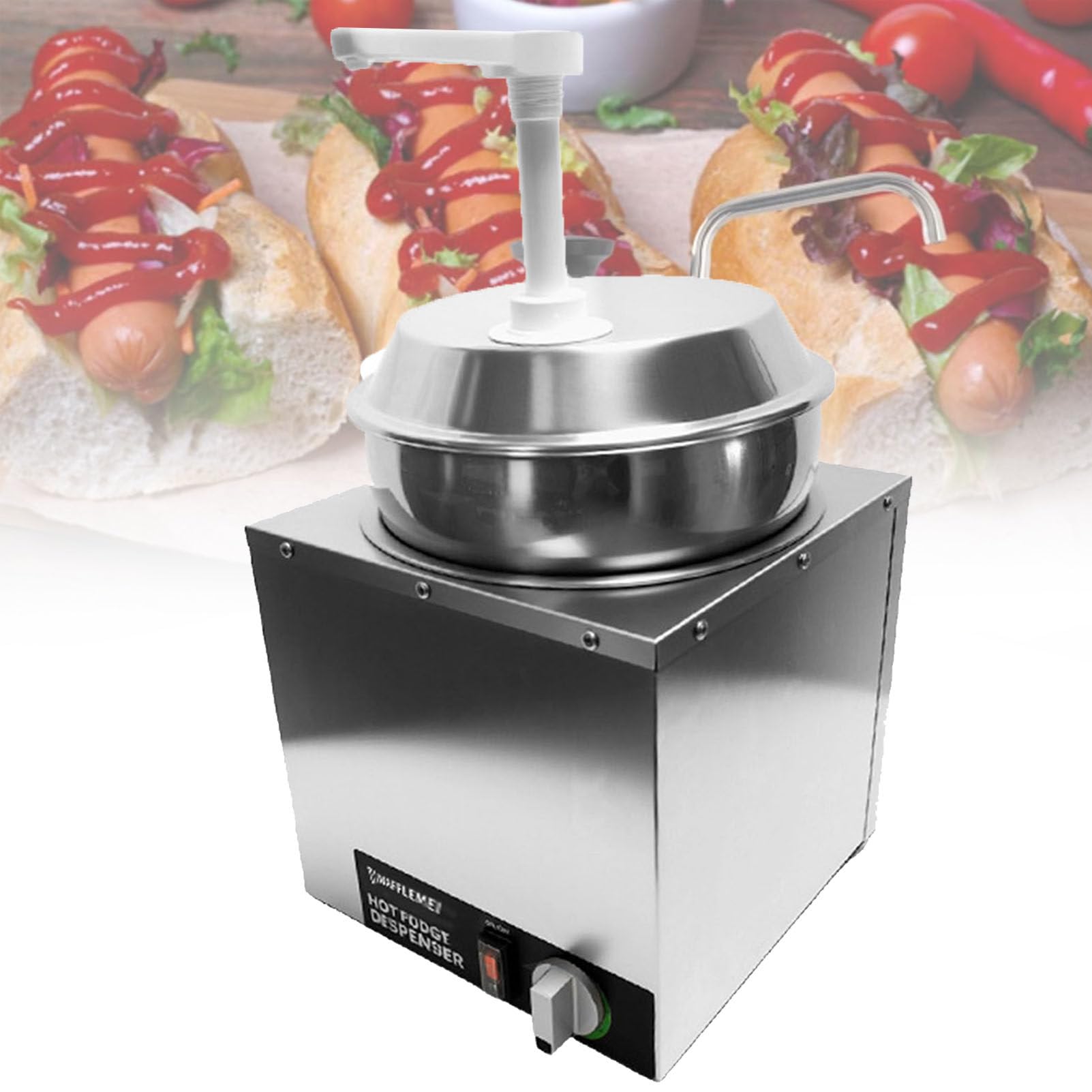 Dispensador de queso, calentador de queso Nacho, dispensador de caramelo caliente de acero inoxidable para uso comercial, perfecto para fiestas, eventos y servicio de alimentos