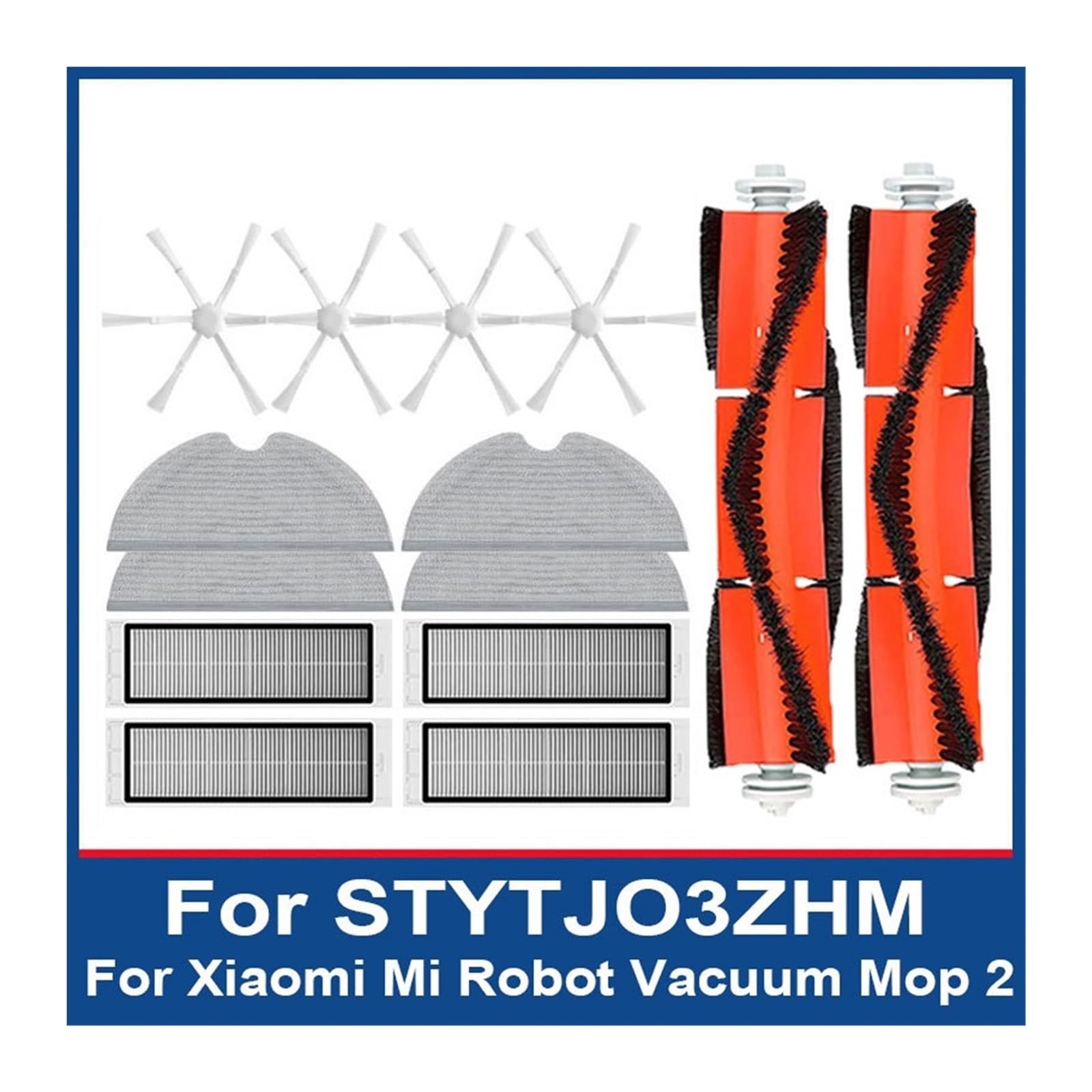 Cepillo Lateral Principal aspiradora, Compatible with Xiaomi, Mi Robot Vacuum Mop 2 STYTJ03ZHM, Filtro, paño de mopa, Piezas de Repuesto Robot cepillos y Filtro de aspiradora(7PCS)