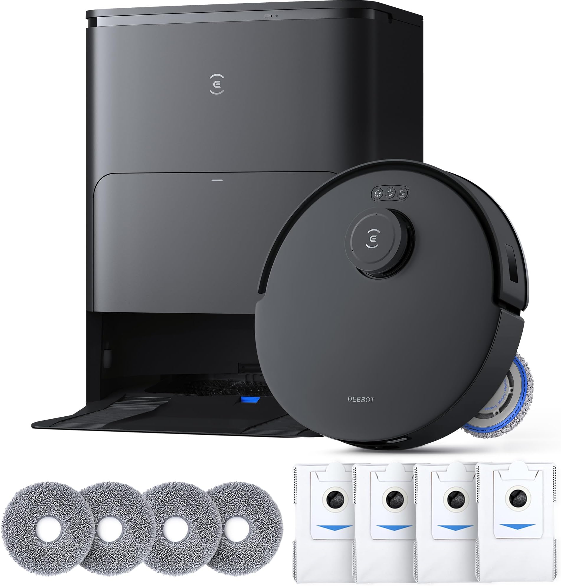 ECOVACS DEEBOT T30S Care Robot Vacuum and Mop, 11000Pa, ZeroTangle Technology, TruEdge Adaptive Edge Mopping, Hot Water Washing, Self-Emptying, Self Refilling, Auto-Mop Lifting, Obstacle Avoidance