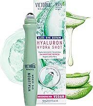 Victoria Beauty Hyaluron Roll-On Refreshing Eye Serum, Eye Roller with Hyaluronic Acid, Ceramides, Organic Aloe Vera and Niacinamide Against Wrinkles and Dark Circles, Eye Care