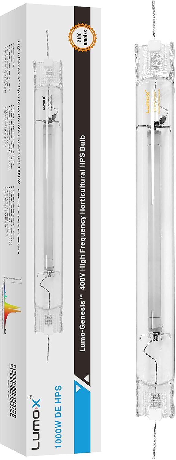 LumoX 1000W HPS Lamp High Pressure Sodium Bulb Double Ended 8000 Hours