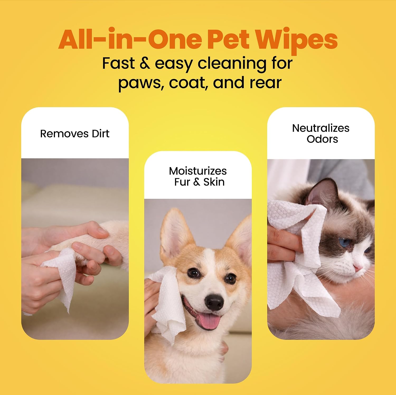 HEAVY Dootie Wipes - Convenient Durable Dog Wipes for Paws, Butt with Very Mild Pleasant Citrus Scent, 100 Count - Puppy Essentials Pet wipes, Dog Wipes Cleaning and Deodorizing. Made with Bamboo.