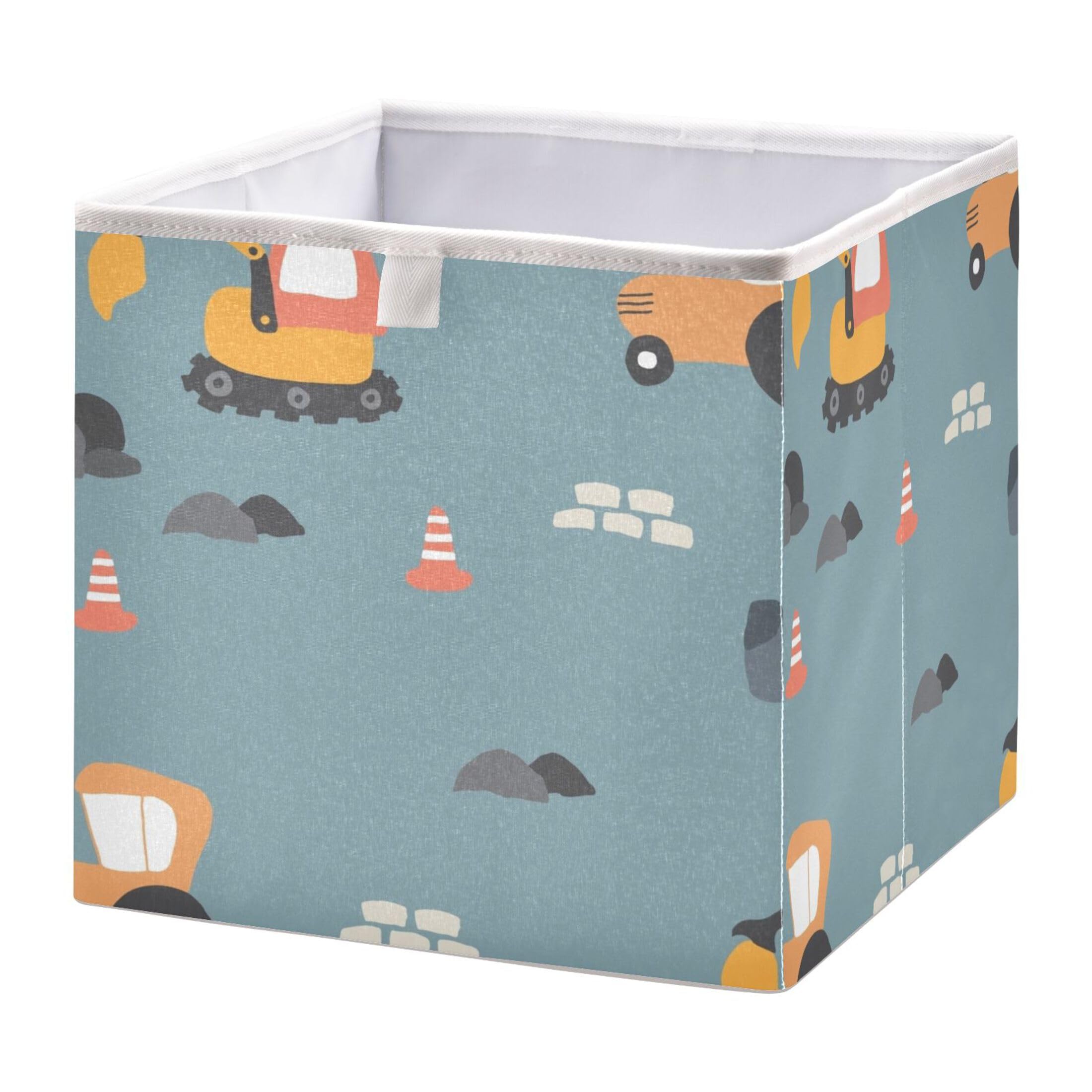 Sevdomey Cute Digger Cube Storage Bins, Collapsible Closet Organizers Basket With Handles For Home Closets Offices,Bedrooms,Kids Toy And Gift Baskets