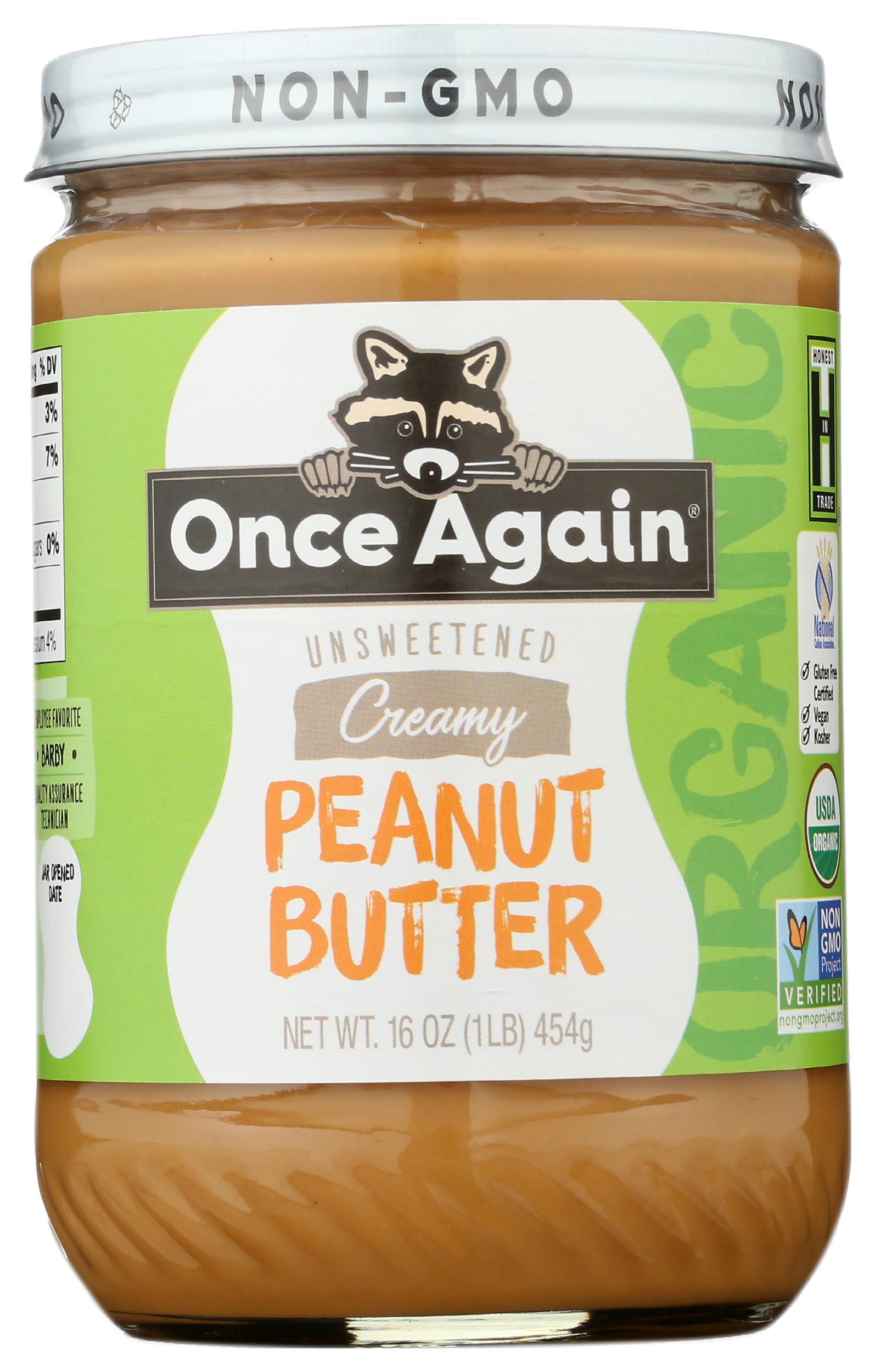 Once Again, 100% Organic Smooth Peanut Butter, 12/16 Oz