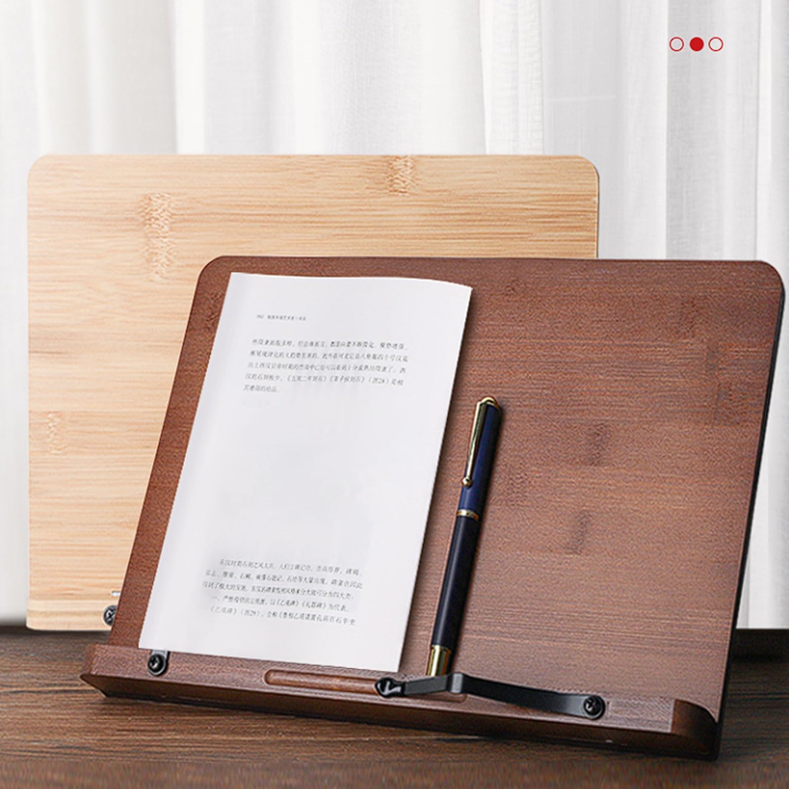 Support de lecture réglable en bambou, support livre à 6 positions for ordinateurs portables, tablettes et livres, bureau pliable for étudiants Livre de cuisine(Brown,Petit)