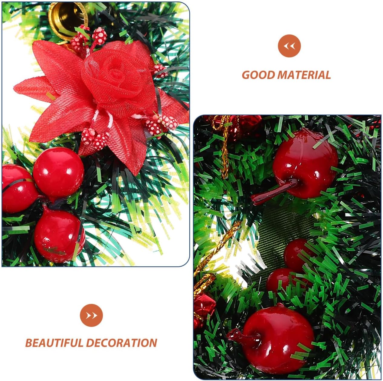 DECHOUS 4Pcs Mini Christmas Wreaths Artificial Dollhouse Decoration 5.5 Inch Miniature Christmas Wreath Xmas Tree Hanging Ornament for Crafts Xmas Holiday Party - Image 5