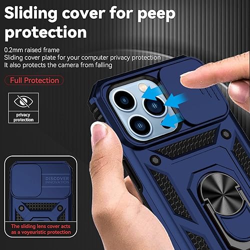 Miniatura 4 de Funda para iPhone 13 Pro Max con cubierta para lente de cámara, protector de pantalla HD, protección contra caídas de grado militar, soporte de