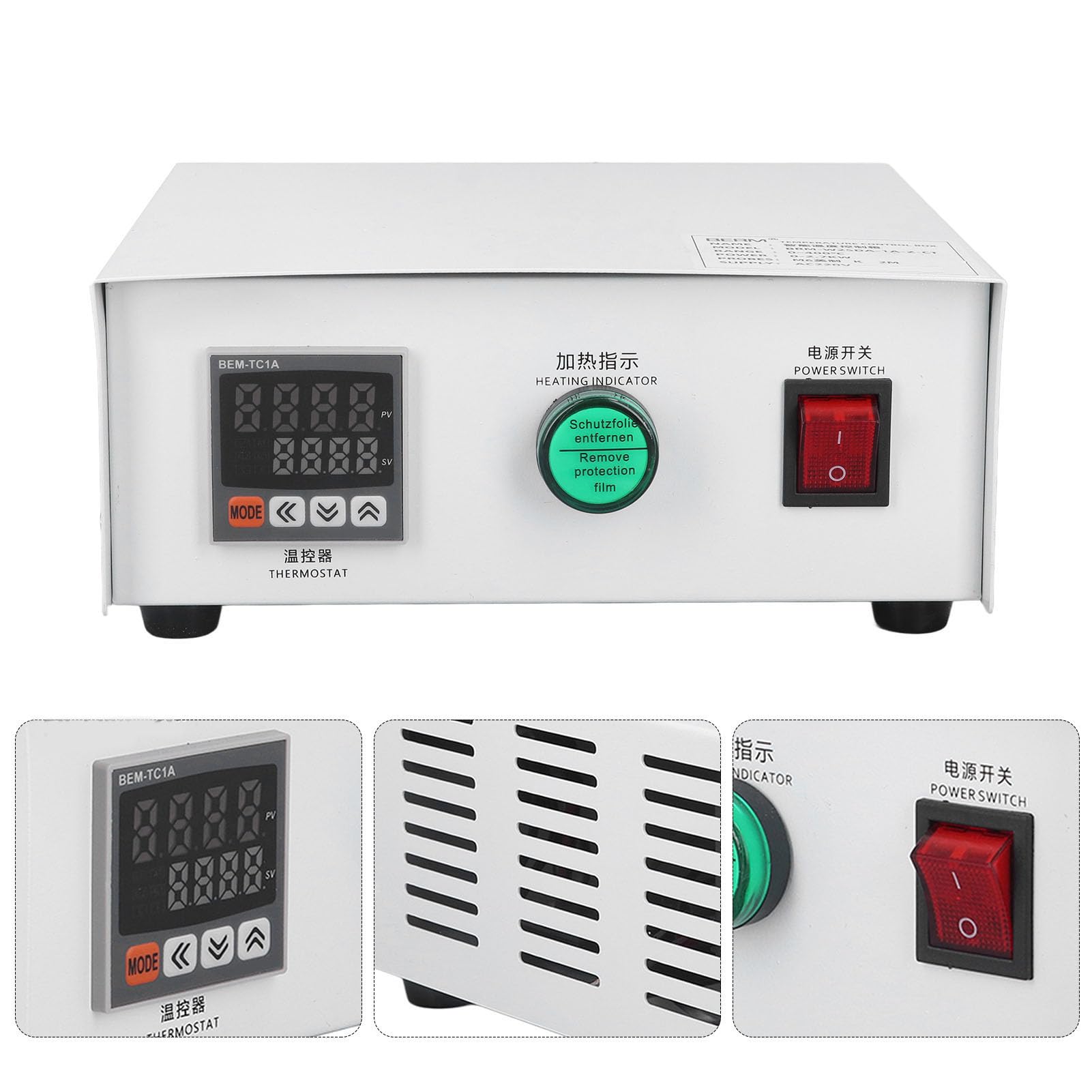 Controlador de Temperatura PID Termostato Digital M6 Control de Temperatura de Alta Precisión para Horno IR Curado UV Maquinaria de Plástico Acero Inoxidable (1 metro)