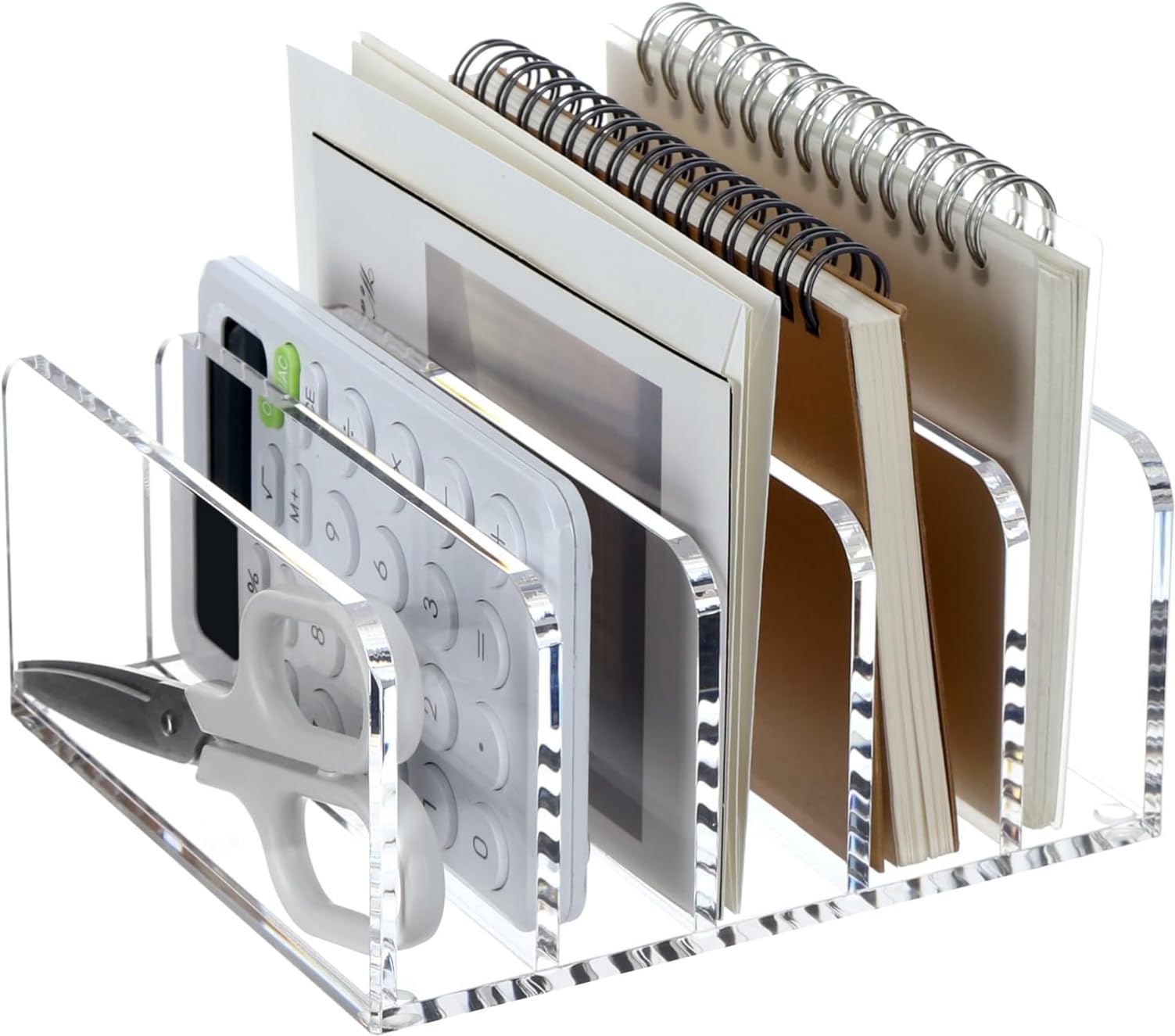 MUSLONG Acrylic Letter Holder, Desk Letter Tray, Letter Stand for Notes Business Card and Postcard