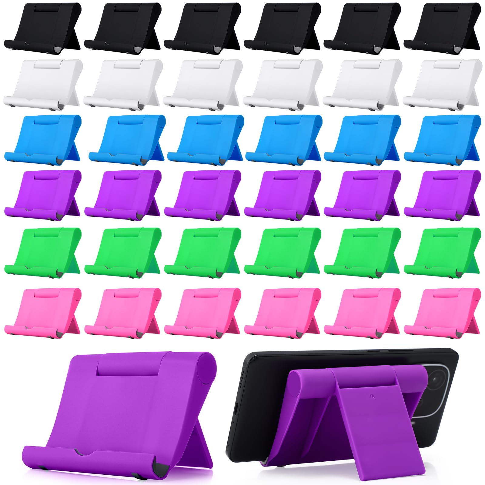 Wenqik 36 Pcs Cell Phone Stands Foldable Tablet Mobile Stand Adjustable Multi Angle Tablet Holder Compatible with Phone 15 14 13 12 11 Pro Xs Xs Max