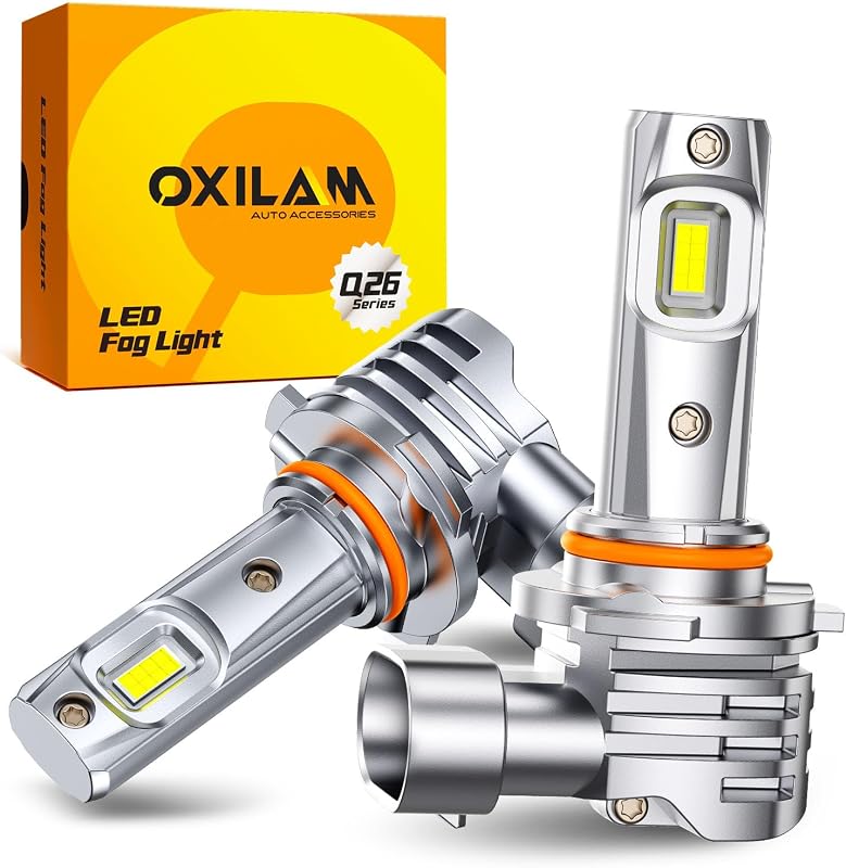 Lâmpadas LED para farol de neblina 9006 OXILAM 6.500 K branco frio – Kit com 2 unidades