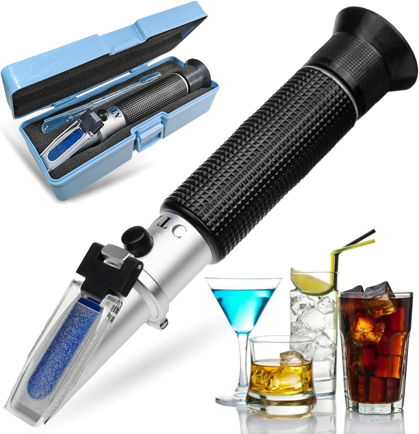 Agriculture Solutions Alcohol Refractometer for Spirit Alcohol Volume Percent Measurement with Automatic Temperature Compensation (ATC), Range 0-80% v/v.