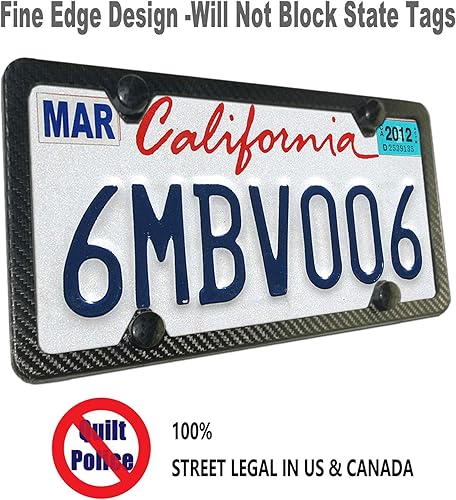 Miniatura 2 de ZXFOOG Marco de matrícula de fibra de carbono, 100% hecho a mano, soporte envuelto en tela de fibra de carbono real, cubierta delgada de aluminio