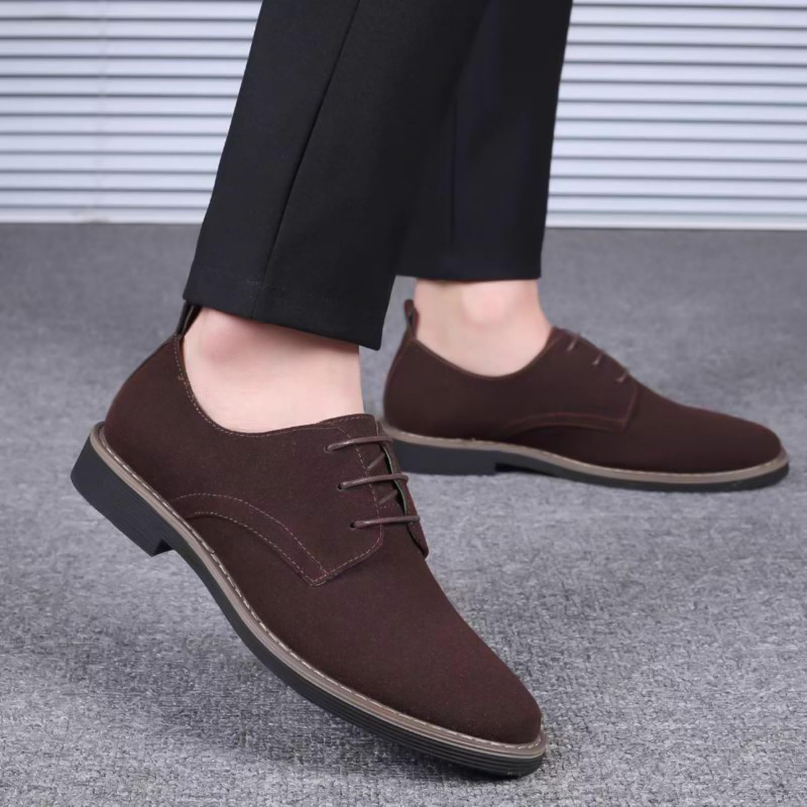 Hixingo Chaussures Habillées Oxford en Cuir pour Homme, Chaussures Ville Homme 39-48 EU Derby Masculin Basse Business en Cuir Confortable Antidérapantes pour Mariage, Officiel
