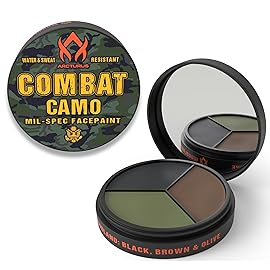 Arcturus 3-Color Camo Face Paint - Water & Sweat Resistant - Built-in Mirror for Easy Field Application