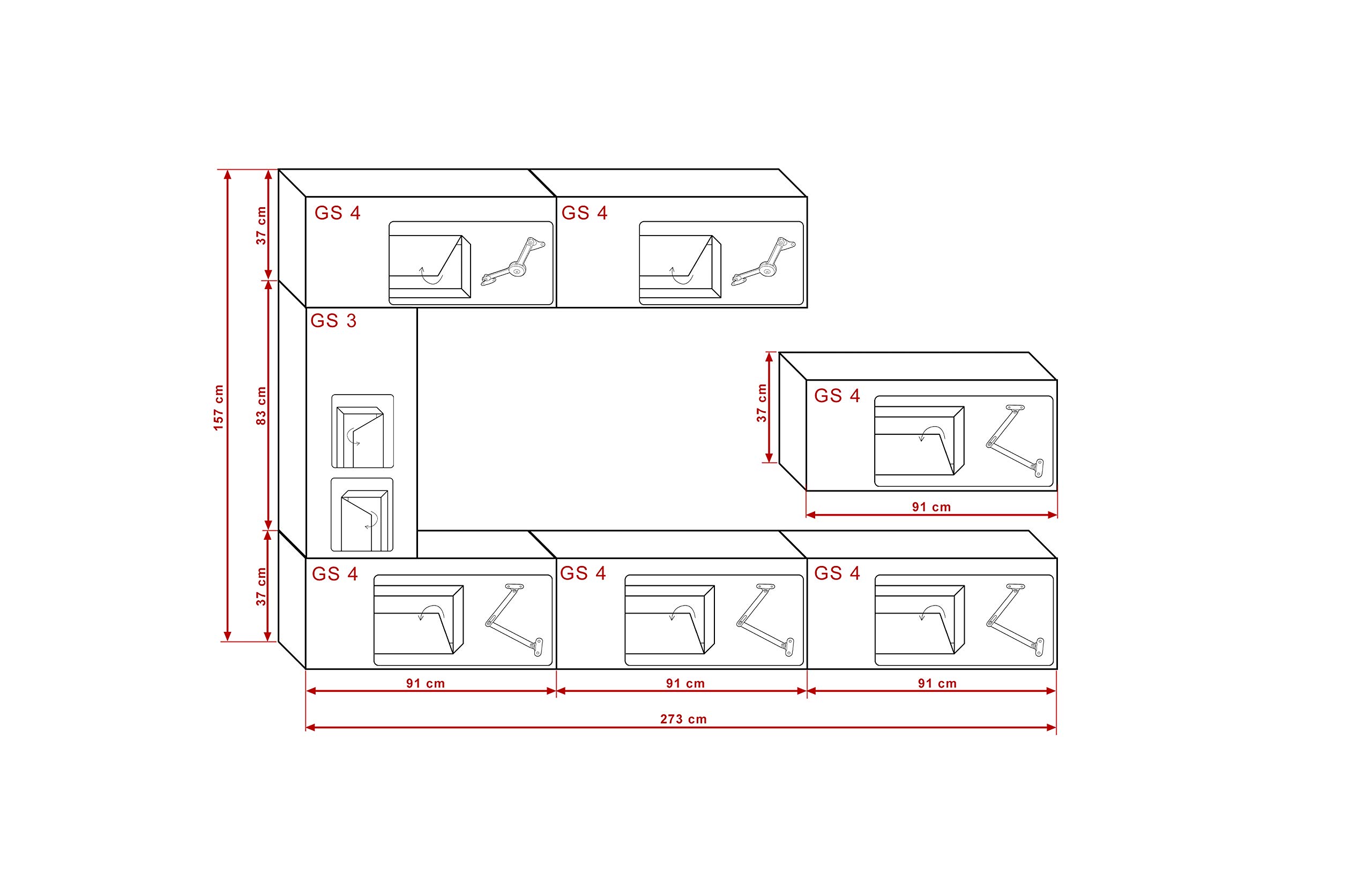 Furnitech C10 Future Parete attrezzate, Soggiorno moderno, Set mobile TV, Base porta TV (Led blu, C10/HG/BW5 1B)