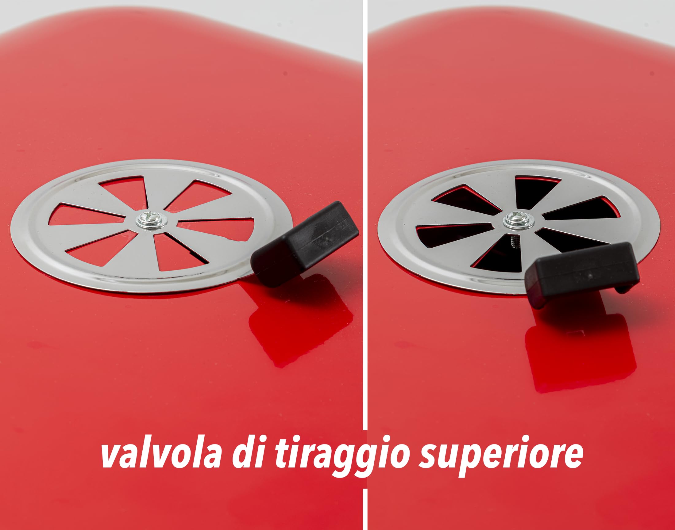 Barbeque a carbone con ruote, griglia regolabile e coperchio BBQ Efesto