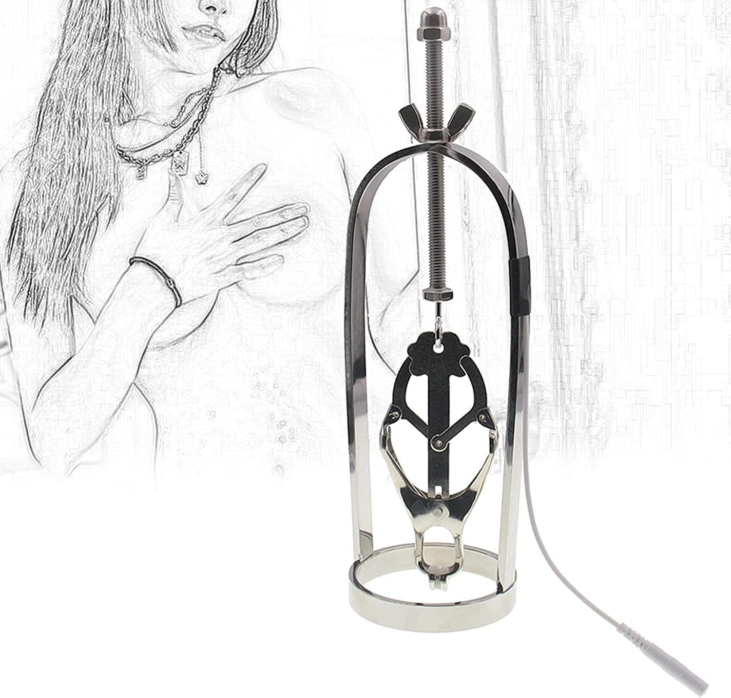 Elektrostimulation 2*Nippelklemmen Extrem Bondage Set, Nipple Clamps Elektrische Sex Schamlippenclip Elektrosex /Elektroschock sgerät Kit Erotik BDSM Fetisch Sexspielzeug für Männer Frauen Paare