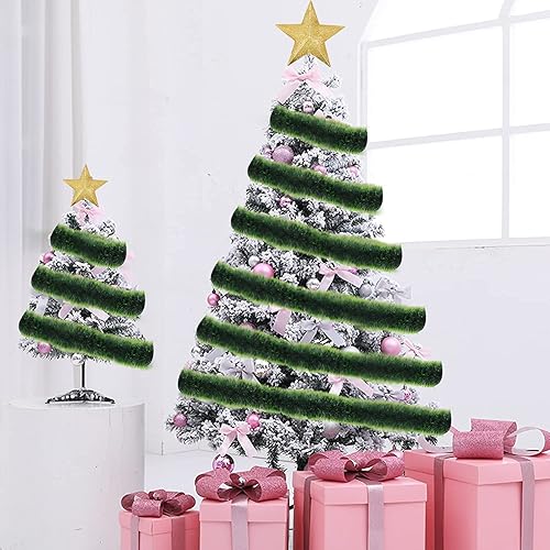 Vista 47 de LOMIMOS Guirnalda de oropel de Navidad de 32.8 pies, decoración blanca brillante para árbol de Navidad, fiesta, suministros de boda Blanco