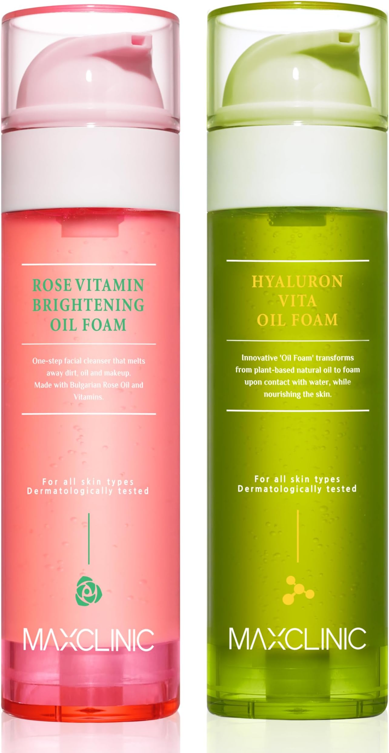 [K-Beauty] Rose Vitamin + Hyaluron Vita Oil Foam Gift Set | Daily Face Wash Oil Based Cleanser to Foam | Korean Skin Care Oil Cleanser for Dry Sensitive Skin