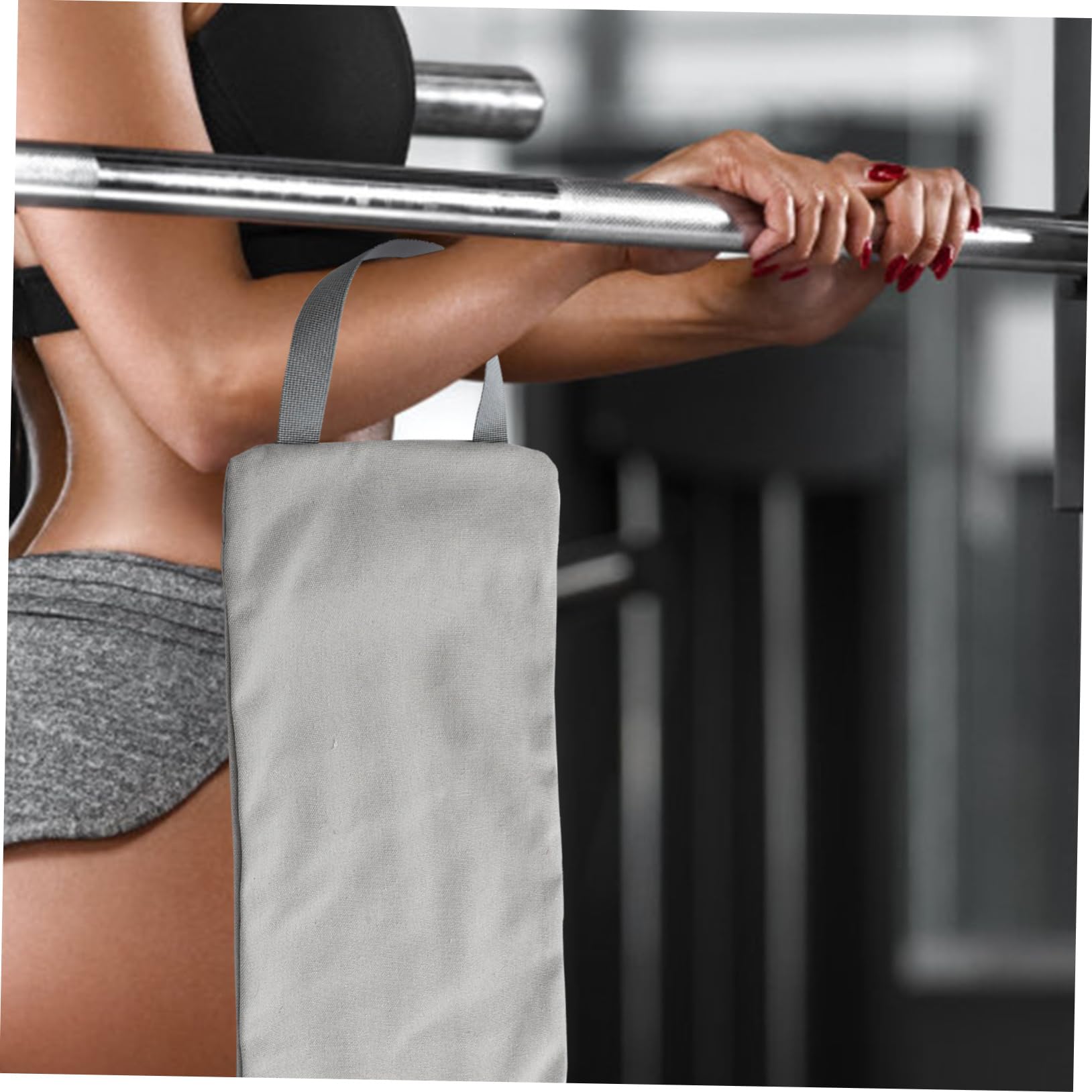 TOYANDONA Sacco di Sabbia per Allenamento Fitness con Manici in Tela Resistente, Borsa da Palestra Appesa per Esercizi di Forza, Boxe e Yoga, Accessorio Portatile per Allenamento Agilità e Core