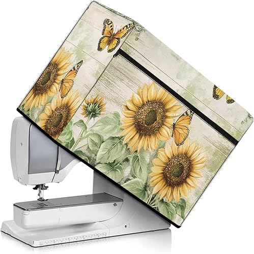 Miniatura 272 de Mumeson Cubierta antipolvo para máquina de coser de gatos negros con flores, para la mayoría de máquinas de coser estándar, plegable, duradera