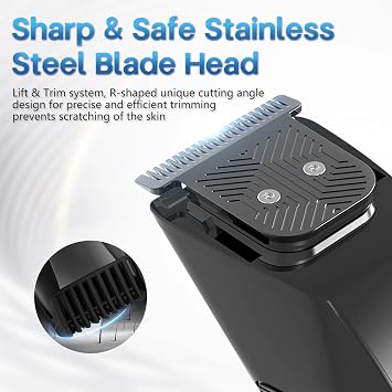 Beatslm Beard Trimmer for Men, 20 Length Adjustable, Cordless Hair Clippers | Stainless Steel T-Blade for Precision Facial Hair Trimming with 2 Guide Combs, IPX7 Waterproof, Travel Lock, LED Display