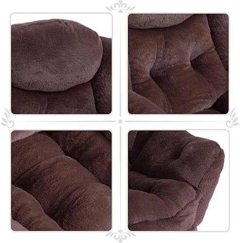 Miniatura 4 de HollyHOME Silla perezosa con otomana plegable, sillón cómodo y reposapiés plegable, sofá de ocio silla de lectura y reposapiés para sala de estar,