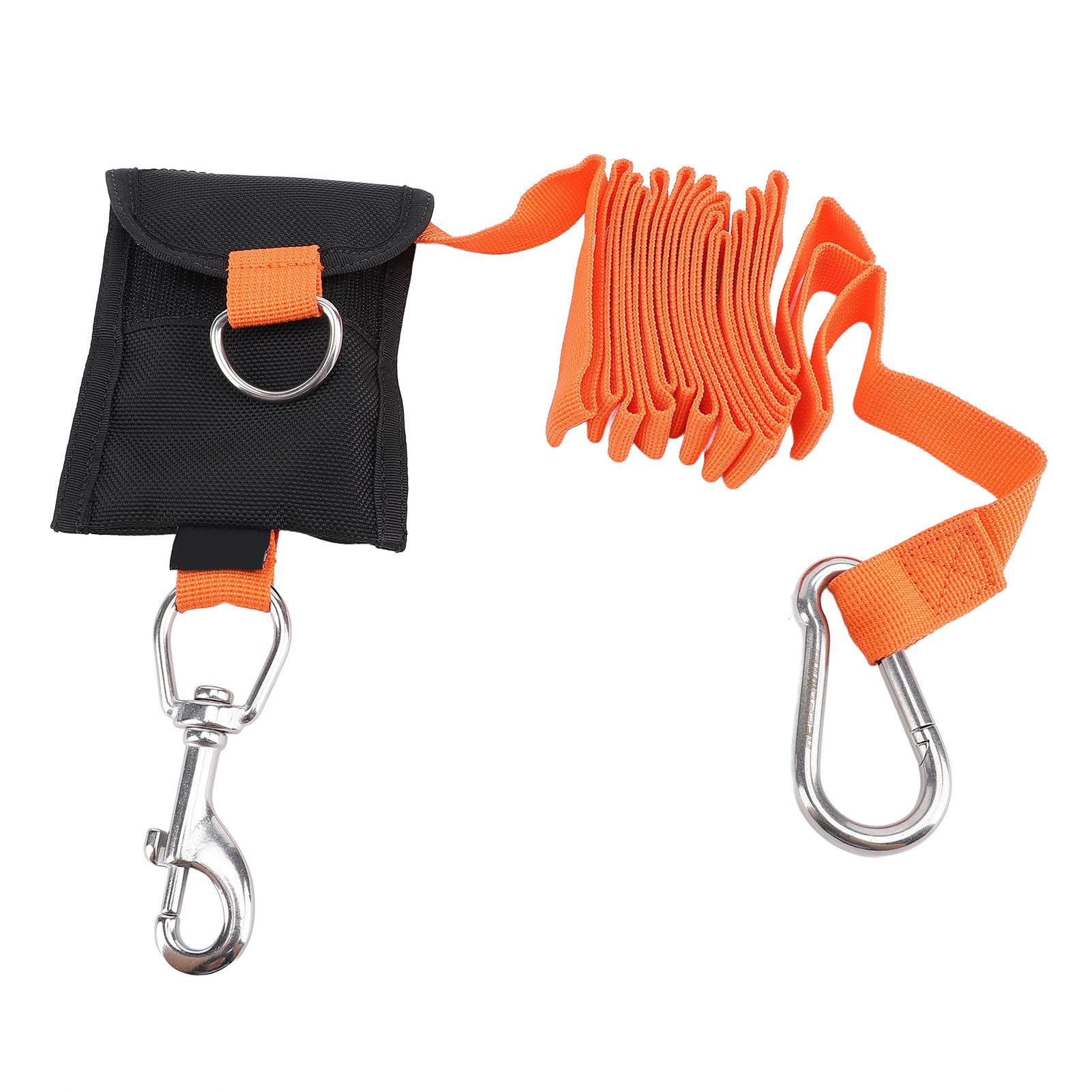 Tomotato Scuba Diving Lanyard 2.6M Nylon Side Mount Anti Lost Strap Underwater Safety Rope with Stainless Steel Buckle for Snorkeling (Orange)