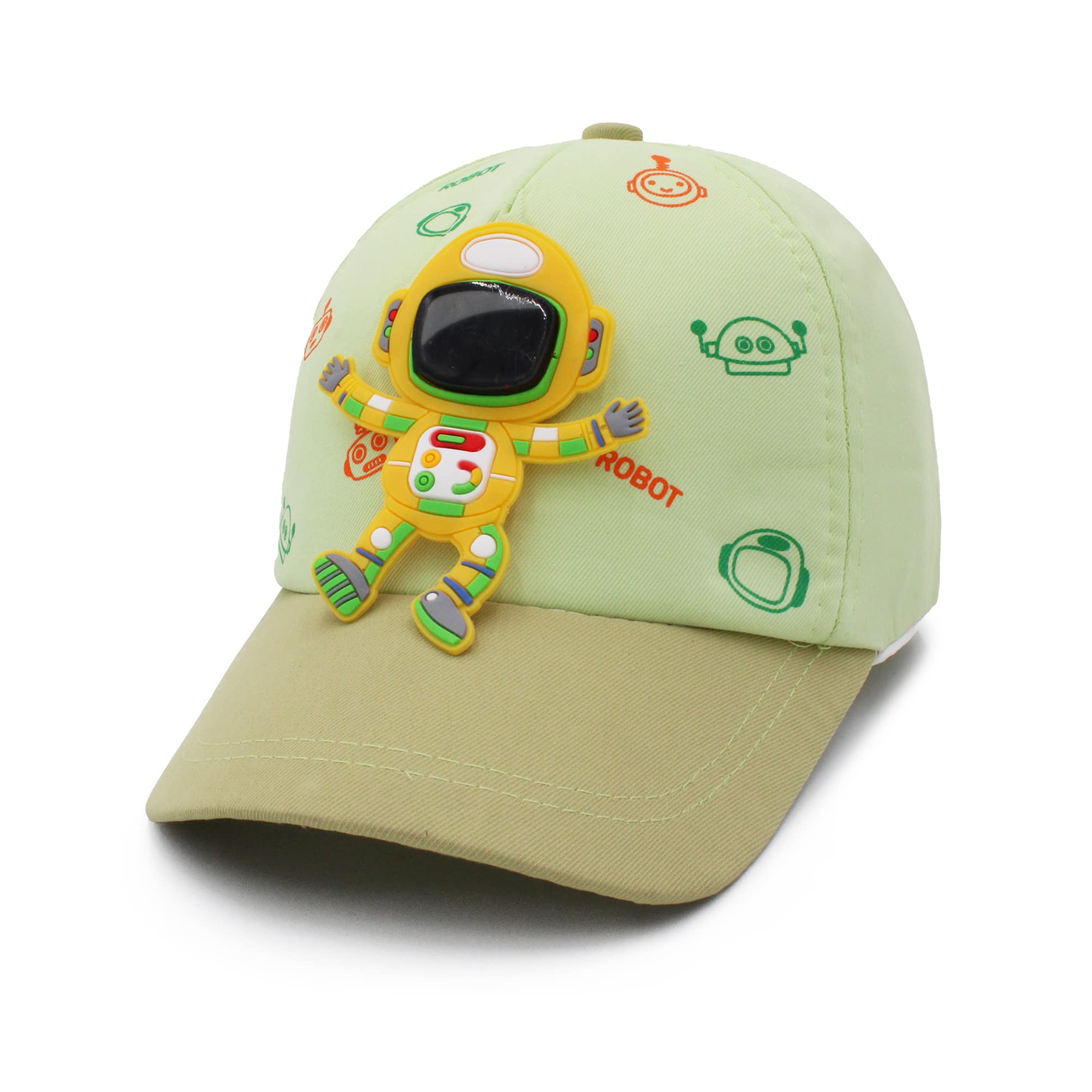 VRITRAZ Polyester Robot Designer Printed Little Cap for Kids, Baby Girls and Boys 3-12 Years (Green) - Image 8 thumbnail