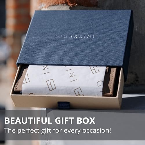 Miniatura 6 de GARZINI Cartera mágica con tirador, cartera minimalista con tarjetero RFID, cartera de cuero para 12 tarjetas, 09 Cuervo Negro, Minimalista