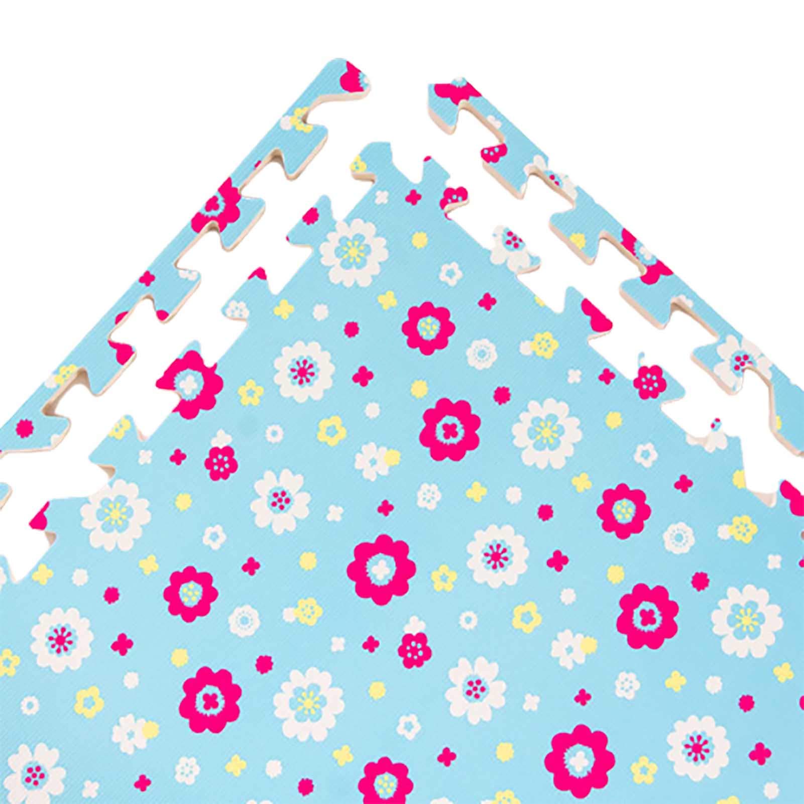 Alfombrilla De Juego De Rompecabezas para Bebés, Alfombrilla De Espuma EVA para Niños, Proteger El Piso, Garaje, Ejercicio, Yoga, Sala De Juegos,Azul,4