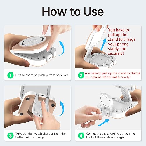 Miniatura 2 de Mini estación de carga plegable 3 en 1 para dispositivos Apple, soporte de cargador inalámbrico para Magsafe para iPhone 17Air1615141312, serie