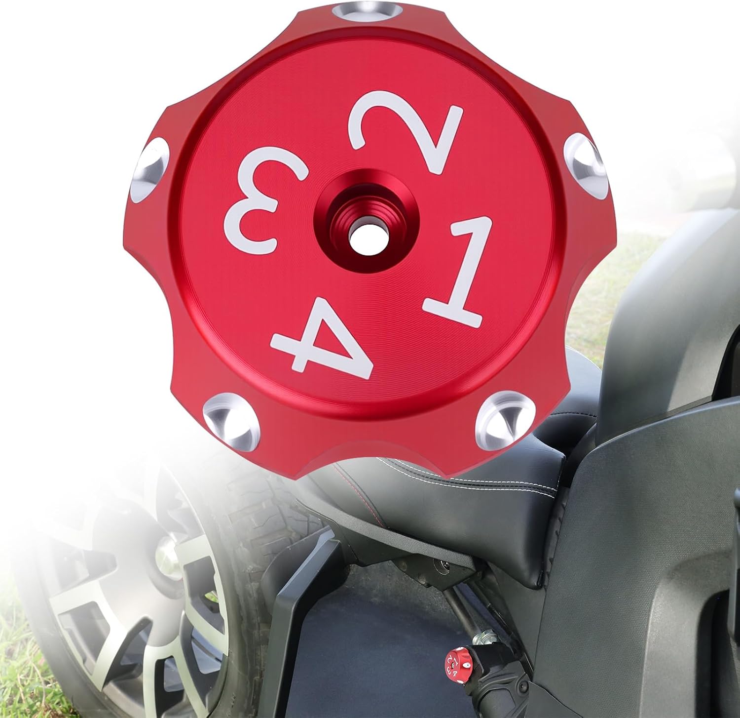 Aluminum Rear Shock Decor Cover Suspension Adjuster Decor Cap for Can Am Ryker 600 900 Rally Edition Sport 2019-2025 Replacement Decorative Cap Accessories