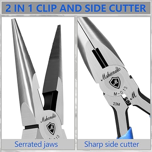 Miniatura 4 de Needle Nose Pliers, mshandto Long Nose Pliers for Wire Bending, High Carbon Steel Needle Nose Plier, Serrated Jaw Pliers for Jewelry Making