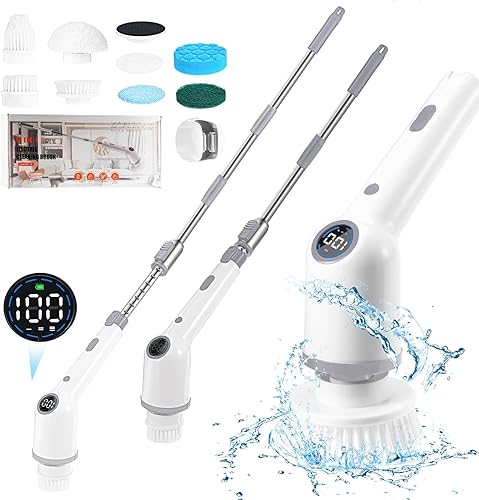 Augot - Limpiador eléctrico inalámbrico giratorio de 59 pulgadas con mango largo para limpieza, cepillo de limpieza eléctrico de 3 velocidades con 8 disponible en Yaxa Colombia