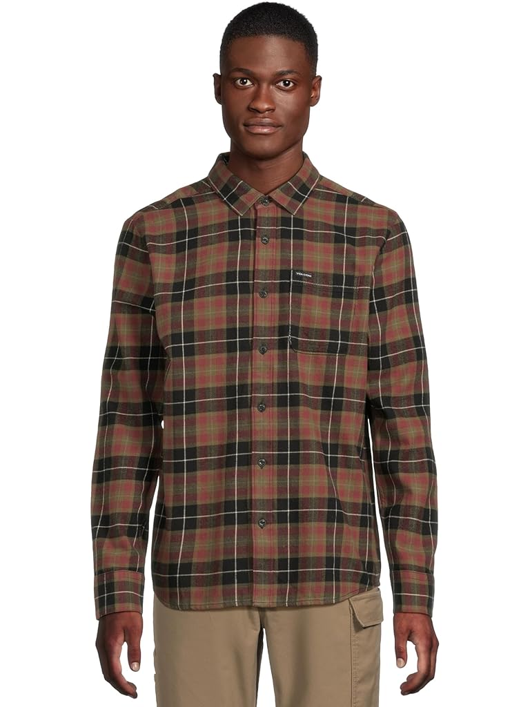 Black Volcom Caden Plaid Long Sleeve