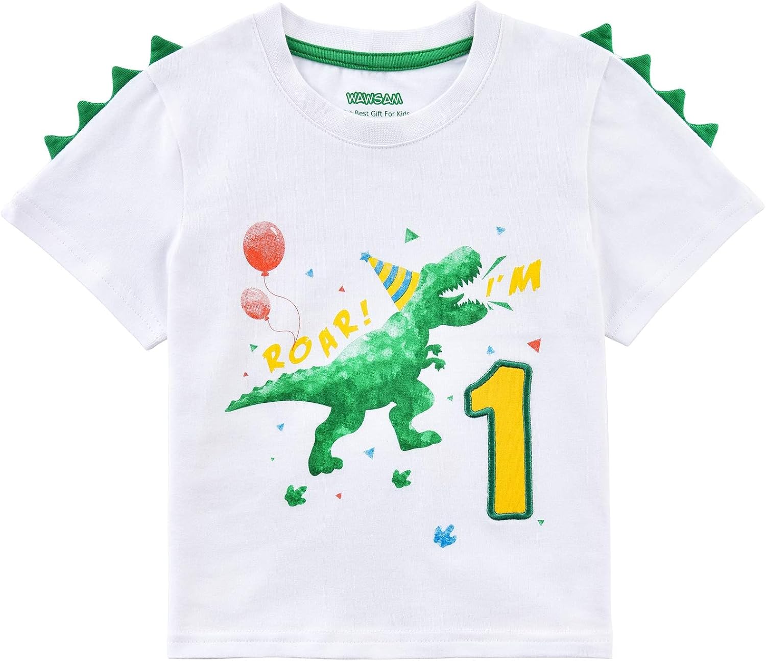 WAWSAM 1st Birthday T-Shirt Baby Boy Toddler One 1 Year Old B-Day Tee Gift First Themed Birthday Party Top Tee