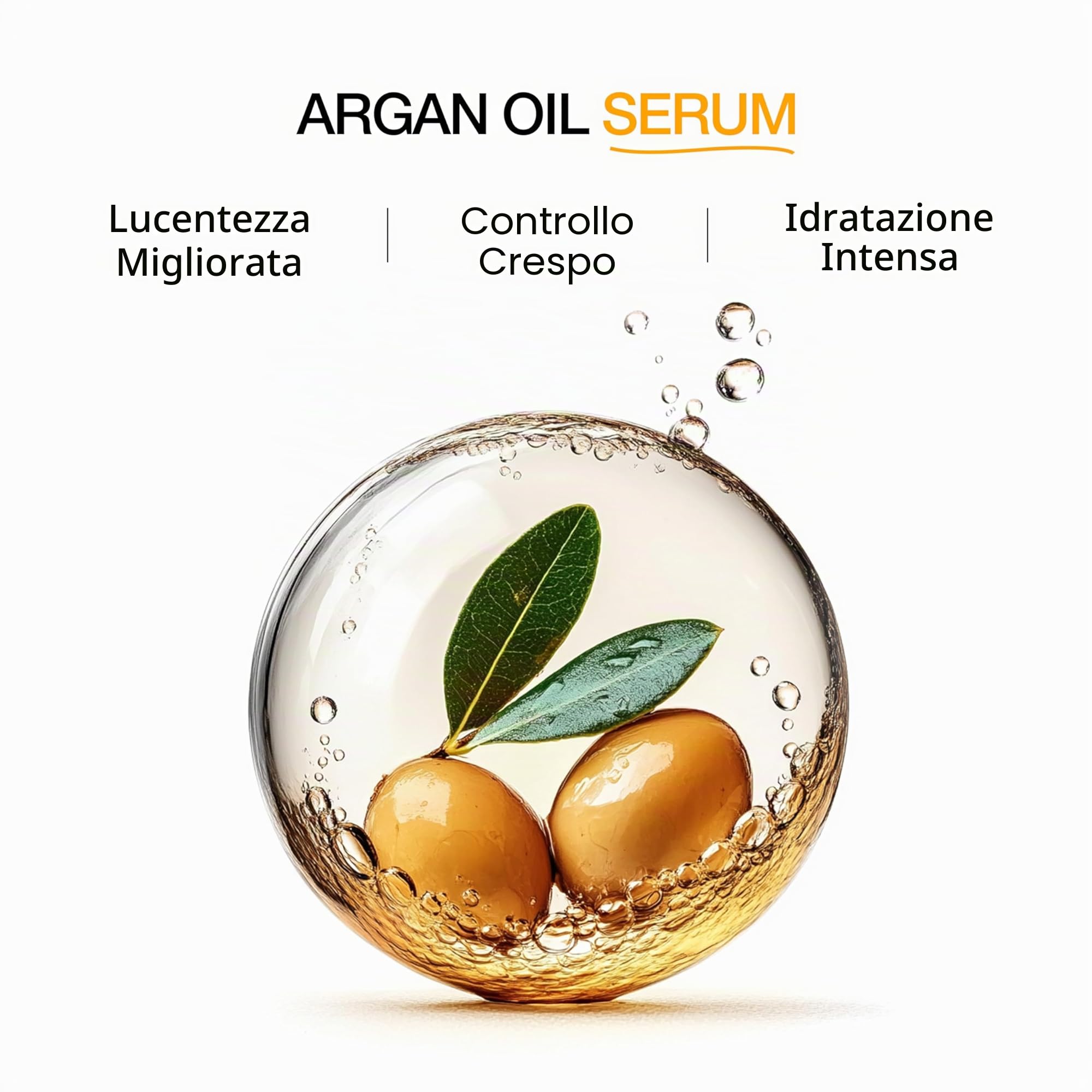 GK Hair Cheratina Globale Siero per Capelli all'Olio di Argan Bio Controllo del Crespo Riparazione dei Capelli Secchi e Danneggiati Effetto Levigante 1.69 Fl Oz