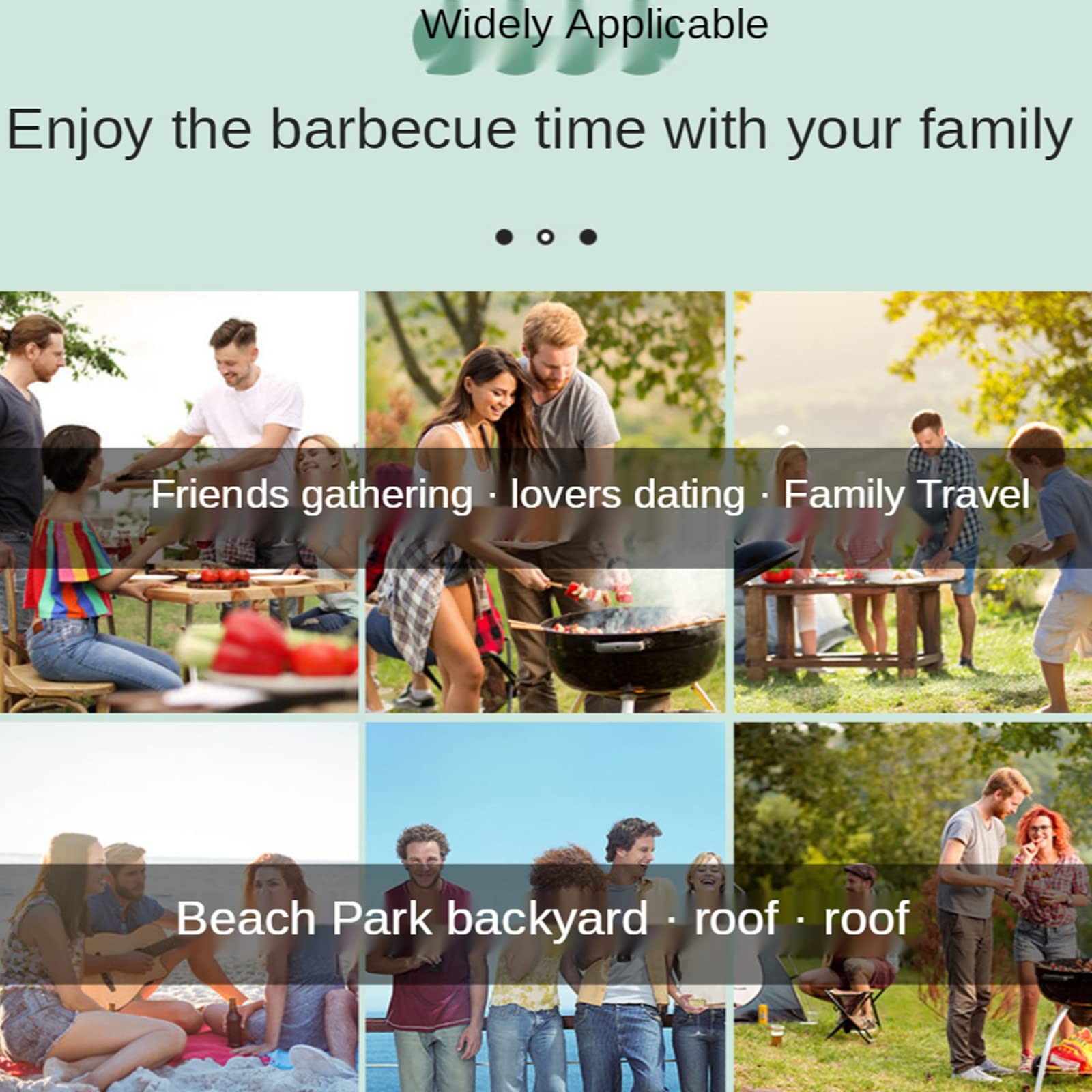 Grill węglowy, grill do grillowania, 2-warstwowe siatki Przenośny okrągły grill premium, kontrola temperatury, dwa koła na piknik przy grillu na świeżym powietrzu