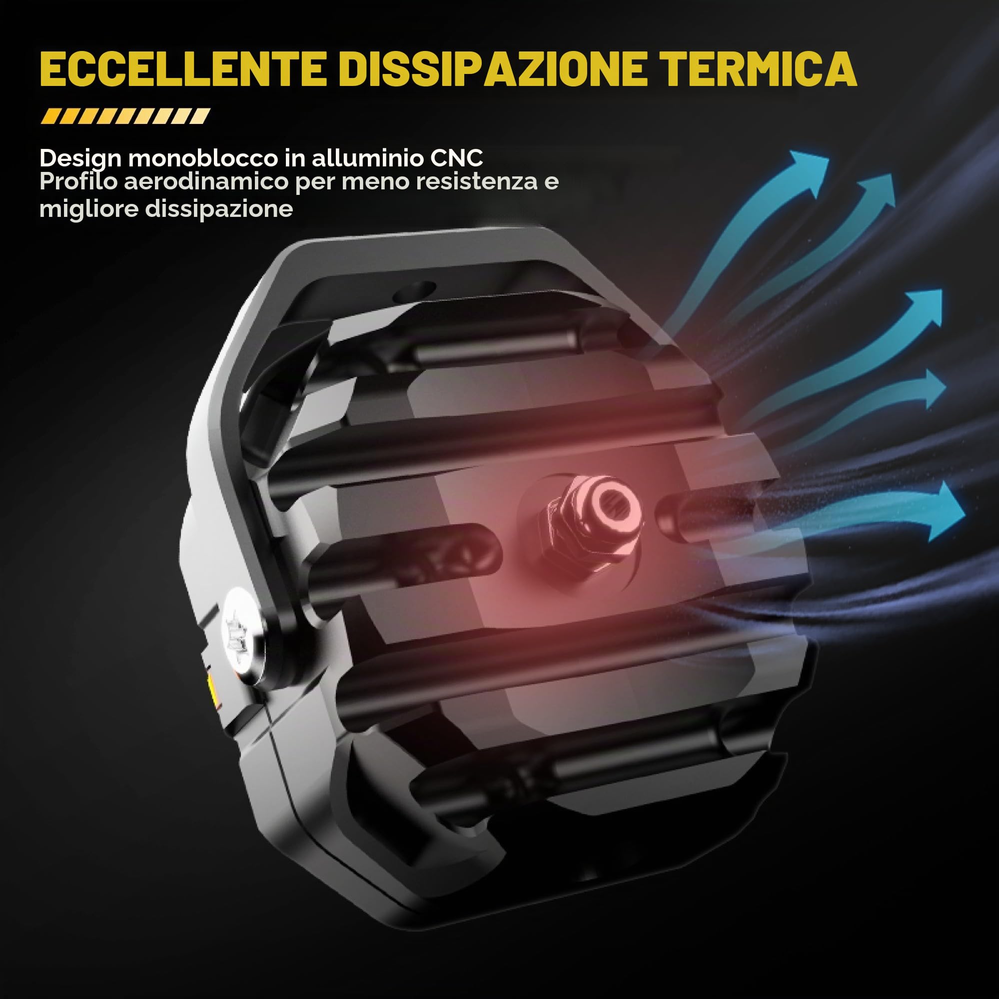 Future Eyes Fari LED Moto Supplementari, 12000LM 120W Omologati CE E-Mark E57 Fari LED IP67 Impermeabili Faretti 4 Lenti 800M Lungo Raggio Supporto Regolabile 360°