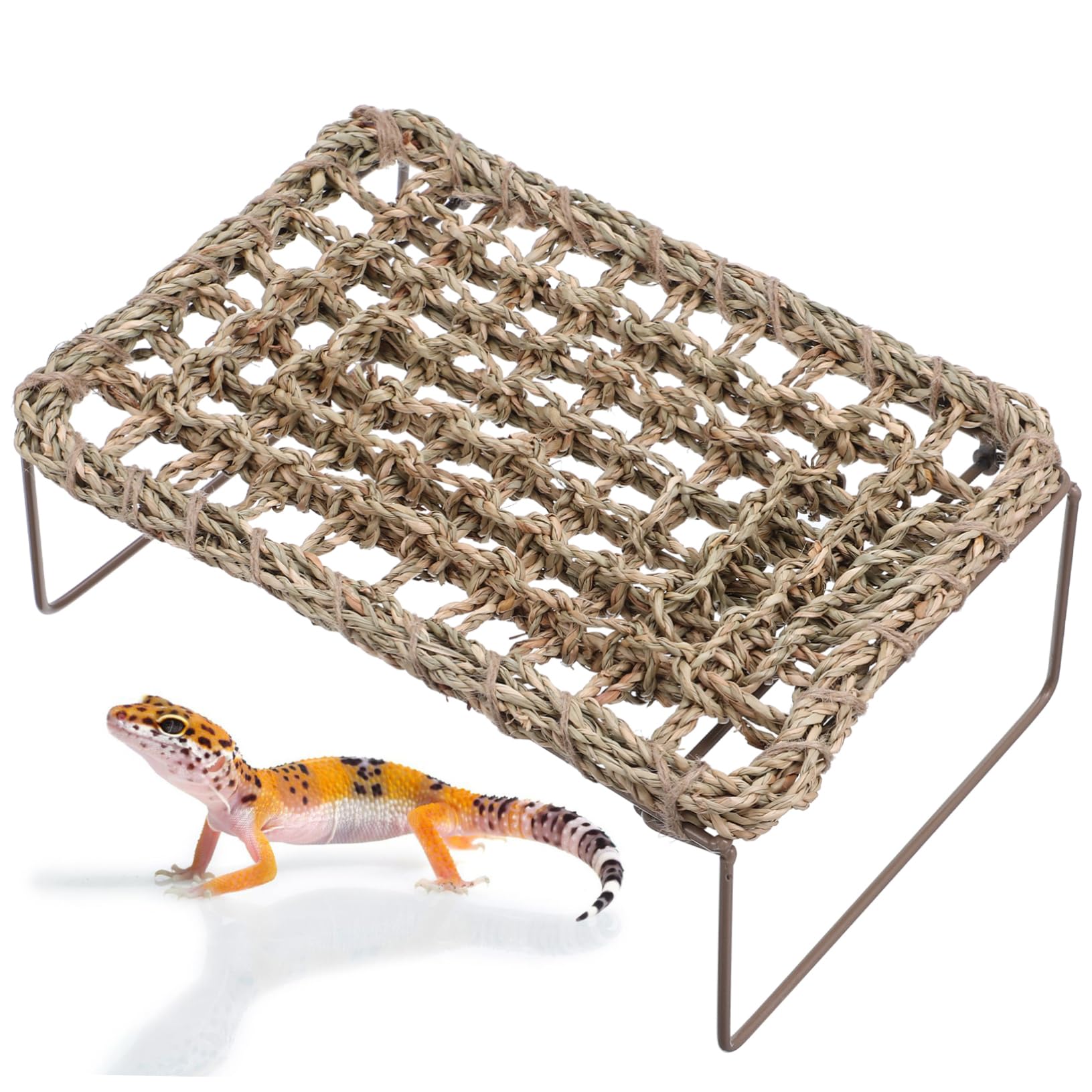 KOMBIUDA 2piezas Hamaca de Lagarto Tejida Hamacas Rectangulares para Reptiles Tumbona para Lagarto para Terrarios Cama Colgante para Dragones Barbudos Accesorios para Acuarios