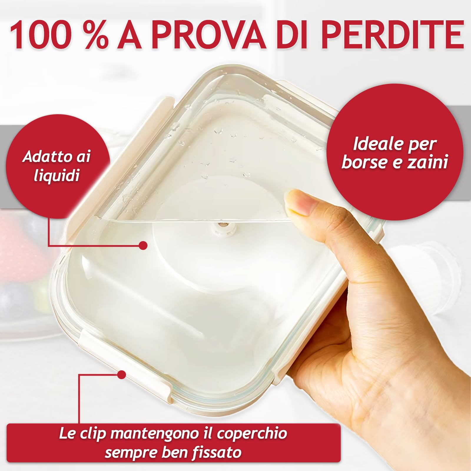 SPARES2GO Contenitori in vetro per alimenti sottovuoto con coperchi a clip di sicurezza (confezione da 5, medi, 1040 ml) + pompa sigillante manuale