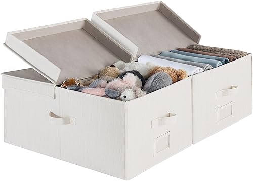 Miniatura 11 de StorageWorks Contenedores Grandes de Almacenamiento de Ropa, Cajas de Tela con Tablero Divisor, Cestas para Ropa, Organizadores de Armario de Ropa