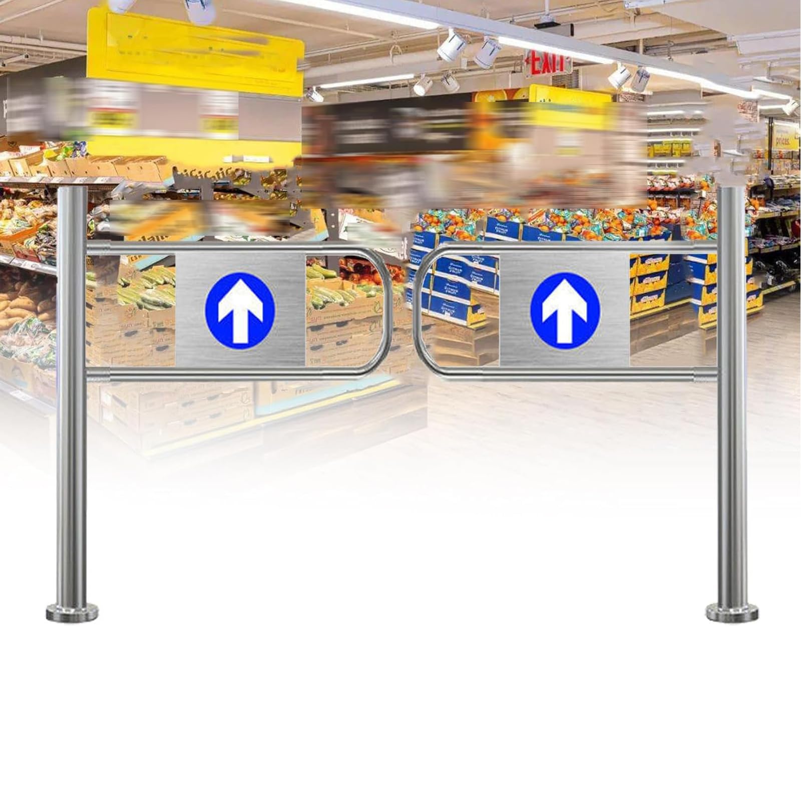 SGKOMN Automatic Swing Gate for Warehouses & Supermarkets, 180x100cm Pedestrian Transfer Door, Factory Aisle Access, Easy Closure, Durable Entrance & Exit Solution, 200 * 100cm