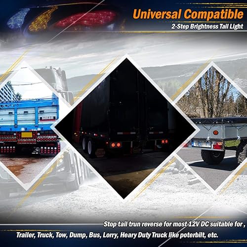 Miniatura 7 de MADCATZ Meerkatt - Luz trasera de 4 pulgadas, 12 luces LED traseras selladas, remolque, autobús con ojales y enchufe, 12 V CC, paquete de 4