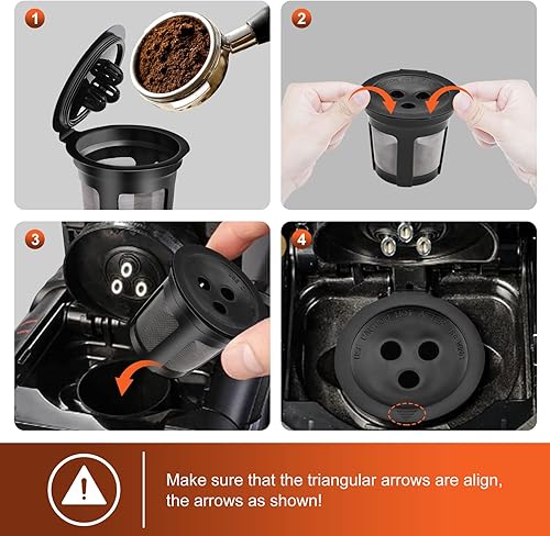 Miniatura 3 de Tazas K reutilizables compatibles con la cafetera Ninja Dual Brew 3 piezas de cápsulas de café reutilizables K Cup accesorios compatibles con